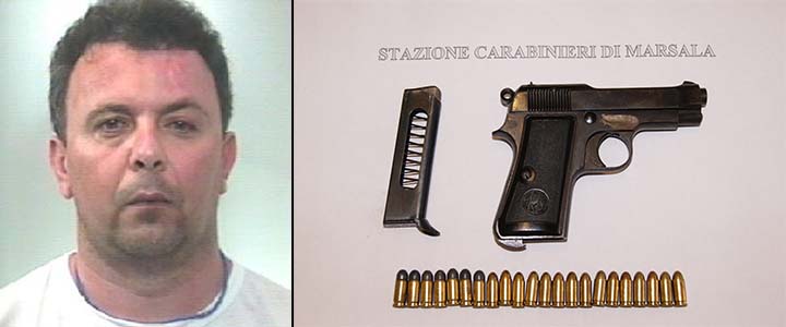 arresto parrinello pistola carabinieri marsala
