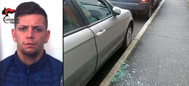 Arrestato il vandalo che ha danneggiato 15 auto e un bancomat, uno scatto d'ira