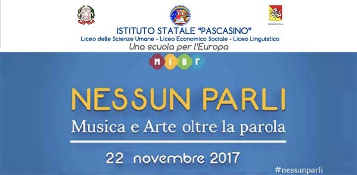 Il Liceo Pascasino di Marsala aderisce all'iniziativa promossa dal Miur "Nessun parli..."